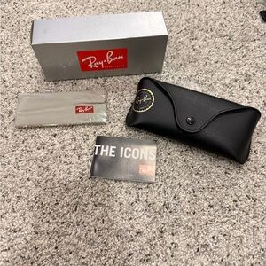Ray-Ban Black Polarized Sunglasses with Case and Accessories